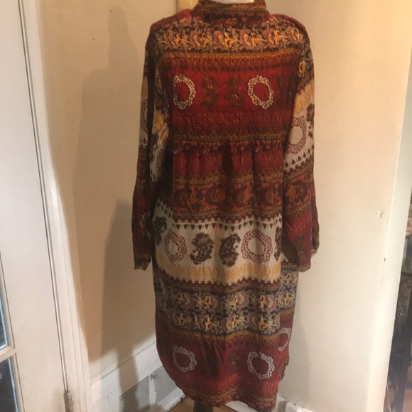 “BOHO” Vintage Brown Dress. - Picture 2 of 16